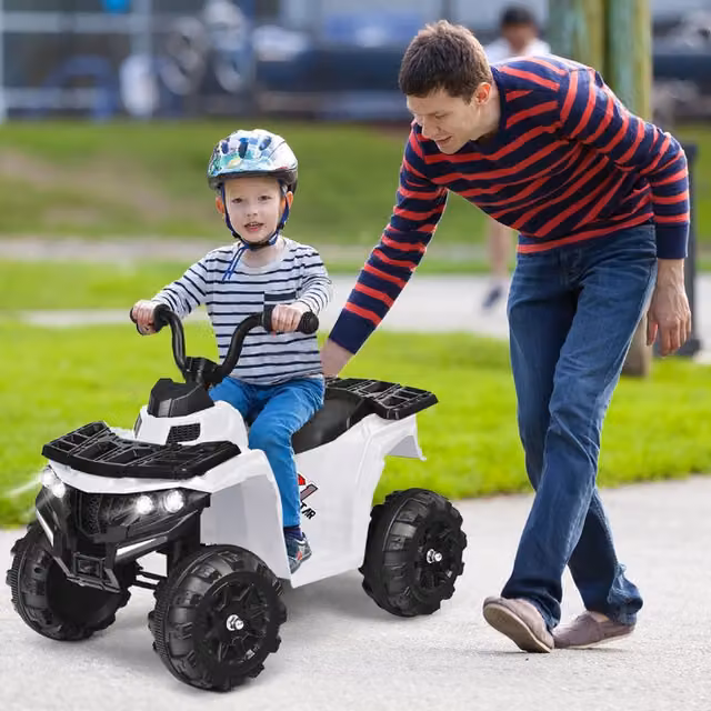 Costway All Terrain Electric Quad Bike in White