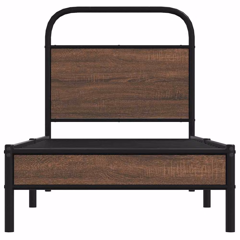 Berkfield Home Elegant Bed Frame in Brown Oak, W/D/H: 75 x 190 x 80 cm – 3