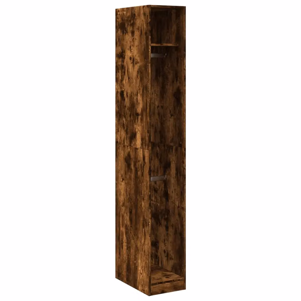 Berkfield Home Smoked Oak Wardrobe in Brown, W/D/H: 30 x 30 x 200 cm – 2