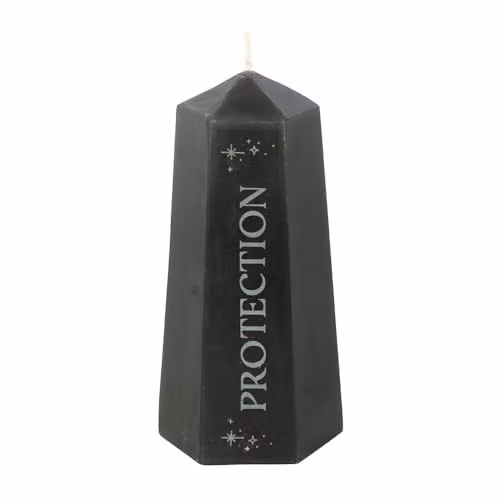 KDMD Black Protection Crystal Candle with Rough Black Obsidian – 1