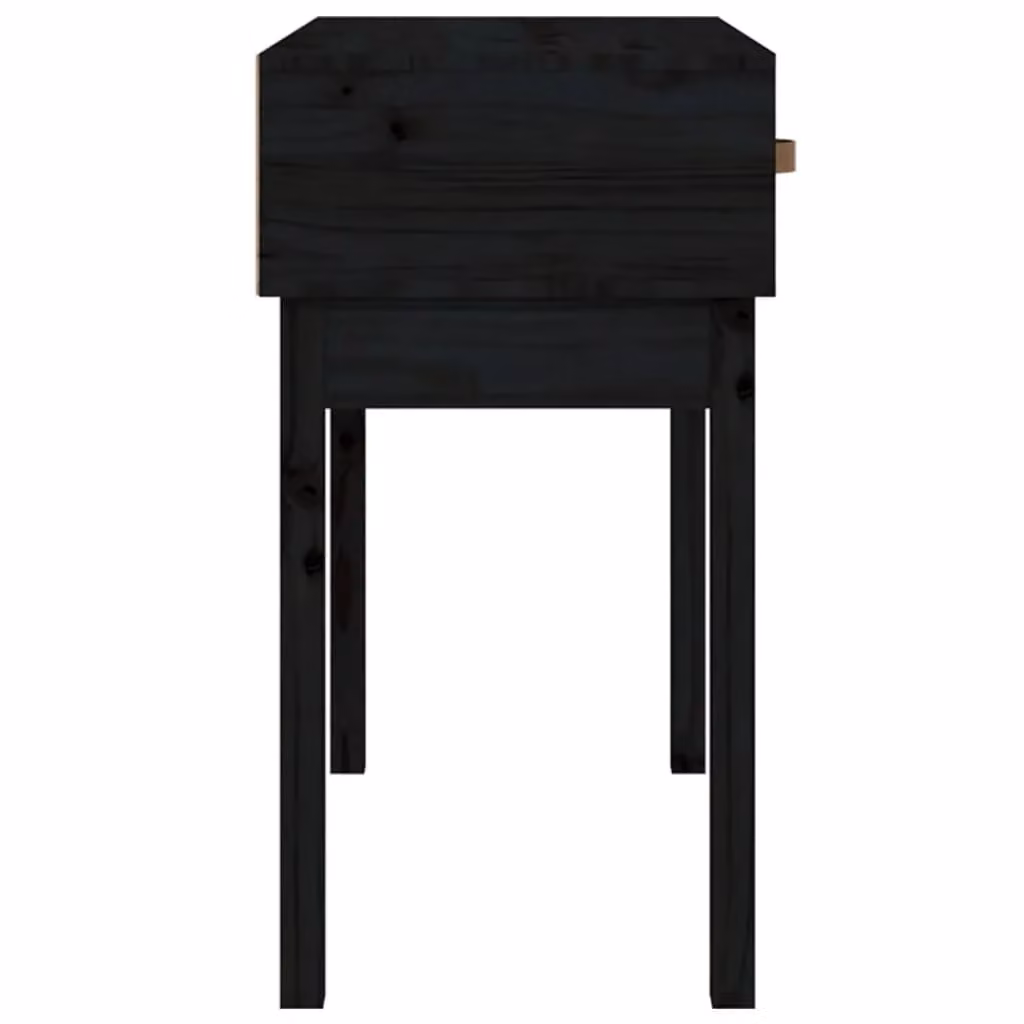 Berkfield Home Black Solid Wood Pine Console Table W/D/H: 76.5 x 40 x 75 cm – 3