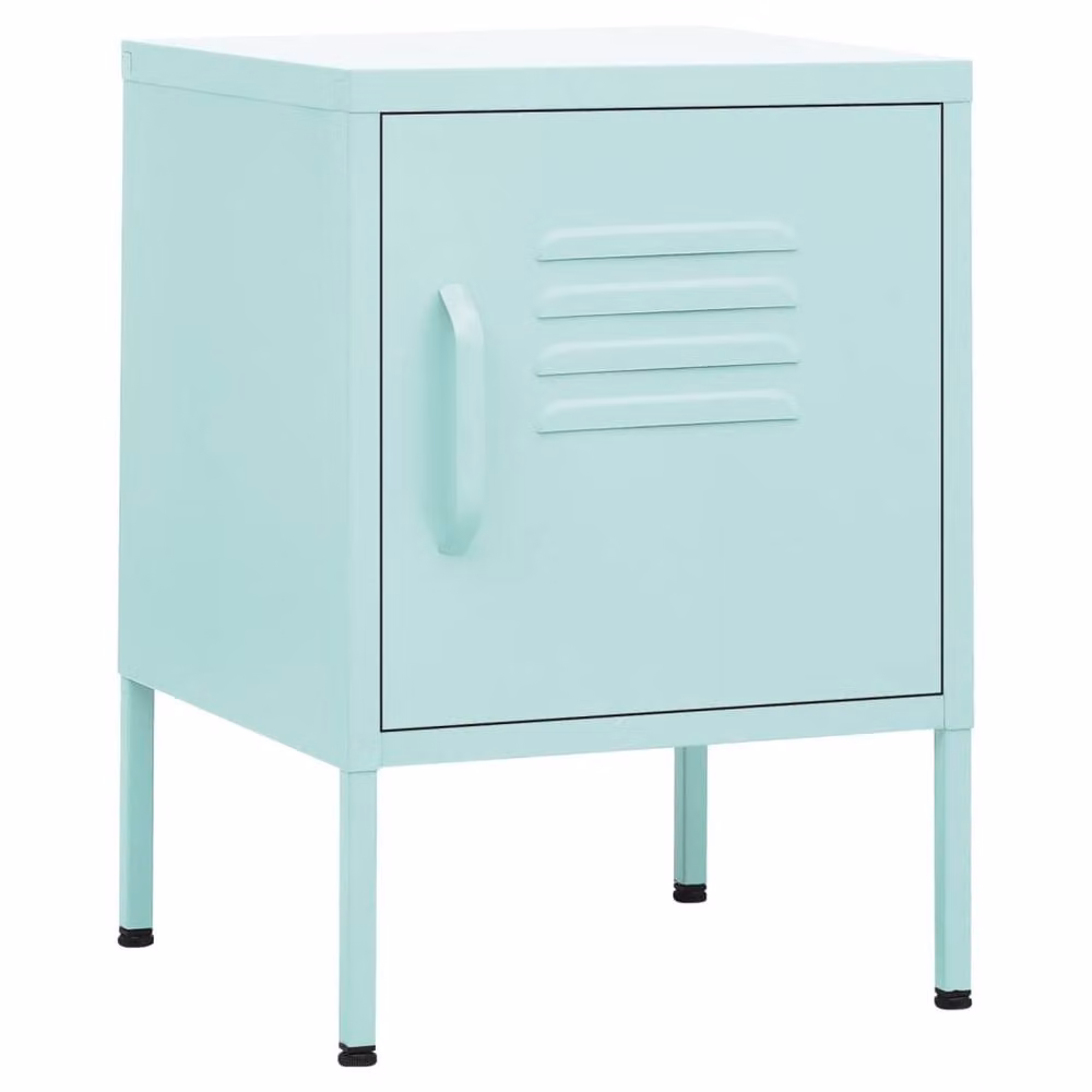 Berkfield Home Mint Nightstand in Blue Metal, W/D/H: 35 x 35 x 51 cm – 2