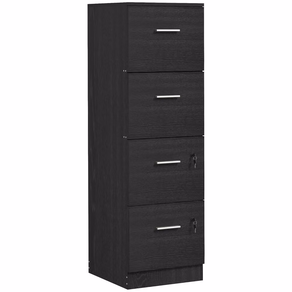 Rolipo Lockable 4-Drawer Freestanding Filing Cabinet in Black – 2