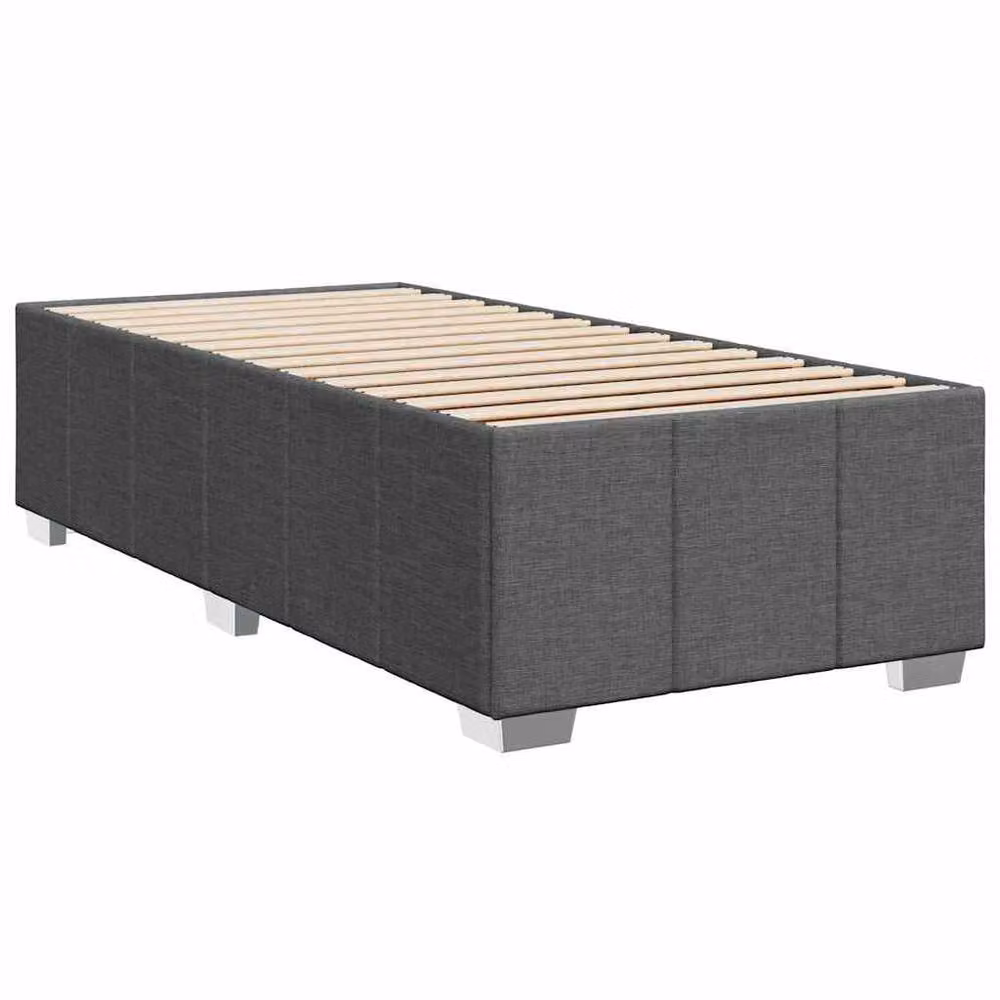 Berkfield Home Upholstered Fabric Single Bed Frame, Grey, W: 90 cm, D: 200 cm – 3