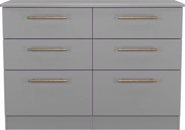 Haworth Ready Assembled 6 Drawer Midi Chest in Dusk Grey