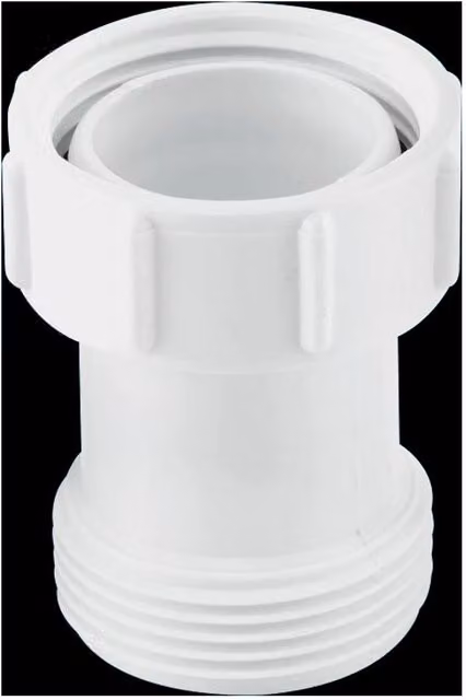McAlpine White Plastic 1.25 inch BSP Female x BSP Male Coupling