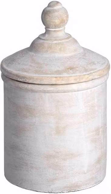 Lemon Pavilion Furniture and Decor Large Antique White Ceramic Cannister for Kitchen Storage