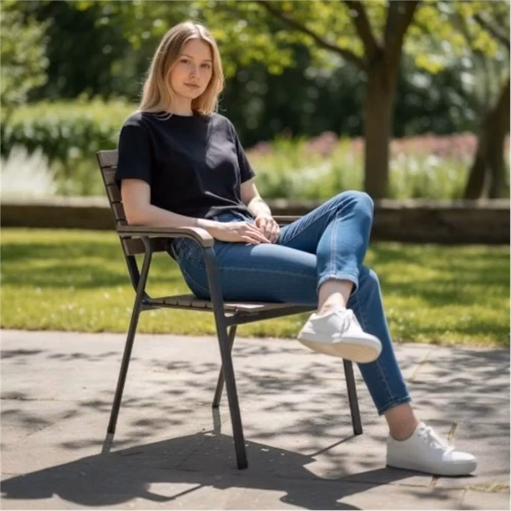 Nordara Durawood Deluxe Stacking Garden Chair in Brown – 4