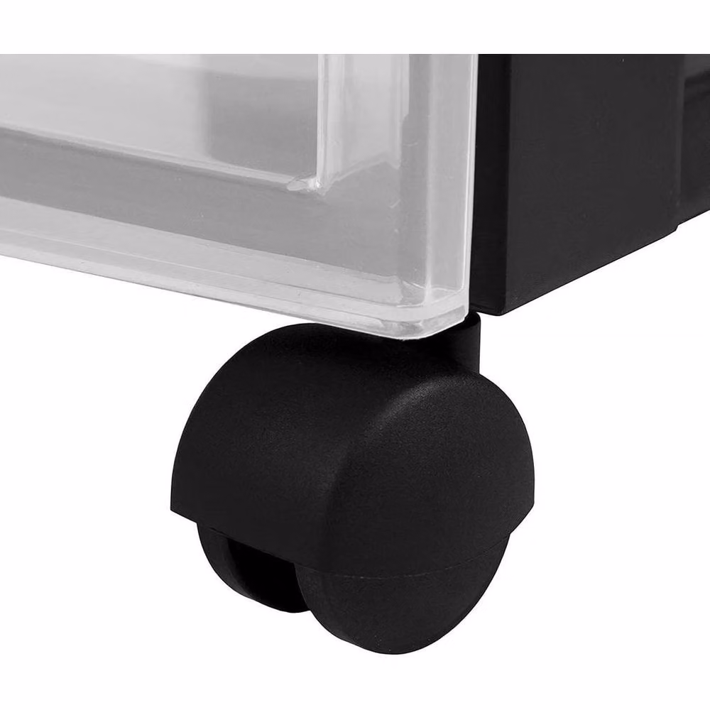 FORGEVIO Plastic Drawer Tower Storage Unit on Wheels in Transparent – 2