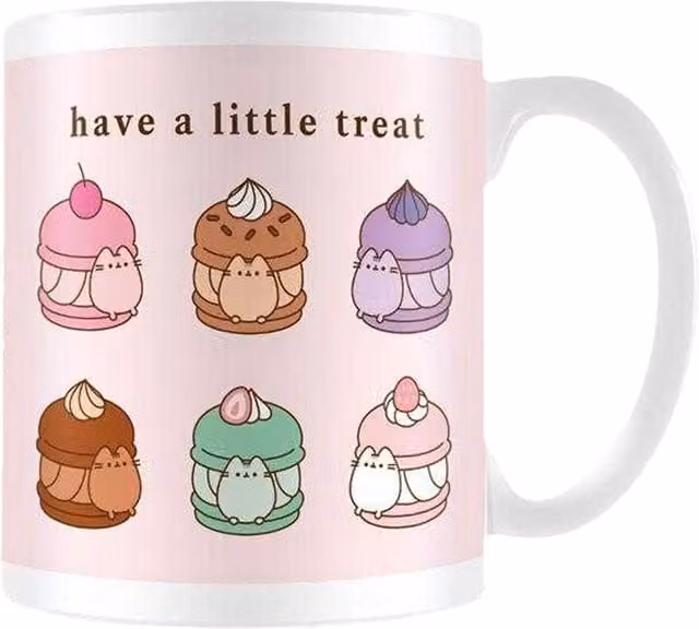 Pusheen Have A Little Treat Ceramic Mug in White and Multicolour