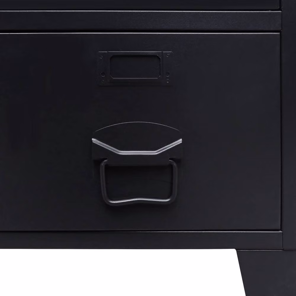 Berkfield Home Industrial Style Metal Wardrobe in Black, W/D/H: 67 x 35 x 107 cm – 4