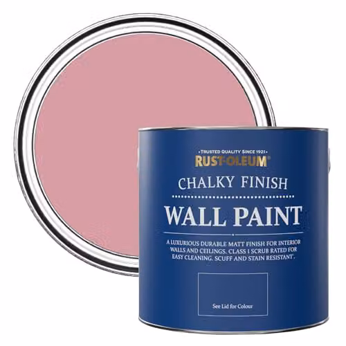 Rust-Oleum Chalky Matt Wall Paint in Pink, 2.5L – 1