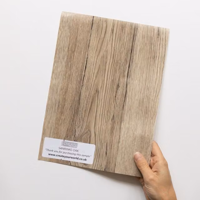 dc fix Sanremo Oak Self Adhesive Vinyl Wrap for Kitchen Doors and Worktops, Brown, A4