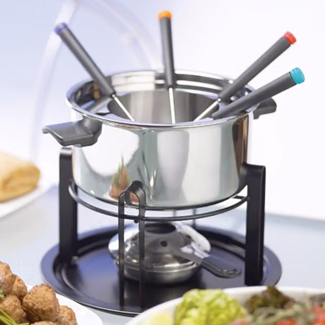 KitchenCraft Deluxe Fondue Set - Silver