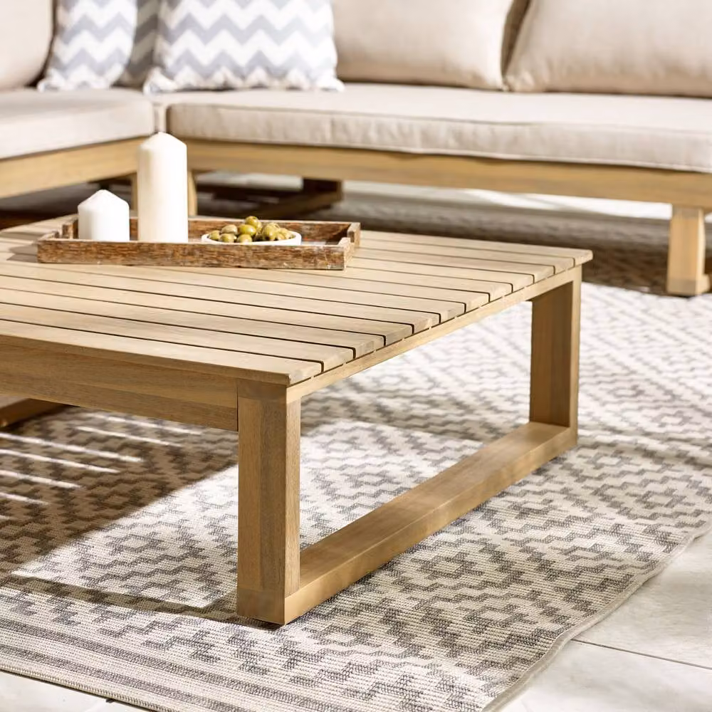 FurnitureboxUK Brisa 5 Seat Outdoor Sofa Set in Beige Acacia Wood – 4