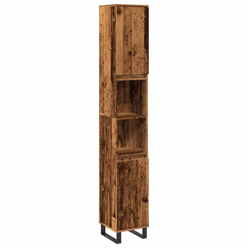Berkfield Home Industrial Bathroom Cabinet in Brown, W/D/H: 30 x 30 x 190 cm – 2