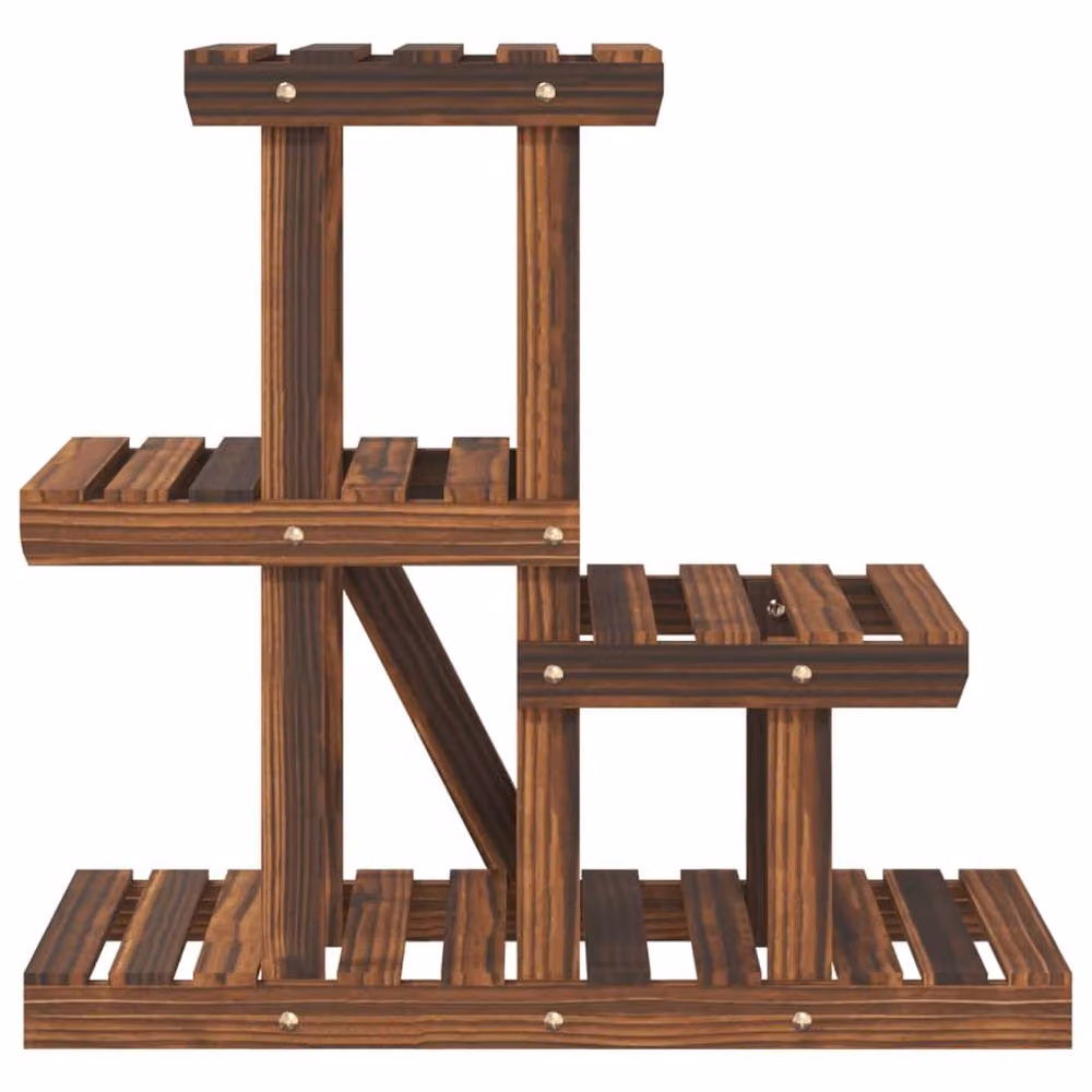 Berkfield Home Retro Wood Flower Stand, Brown, W/D/H: 58 x 25 x 51 cm – 4