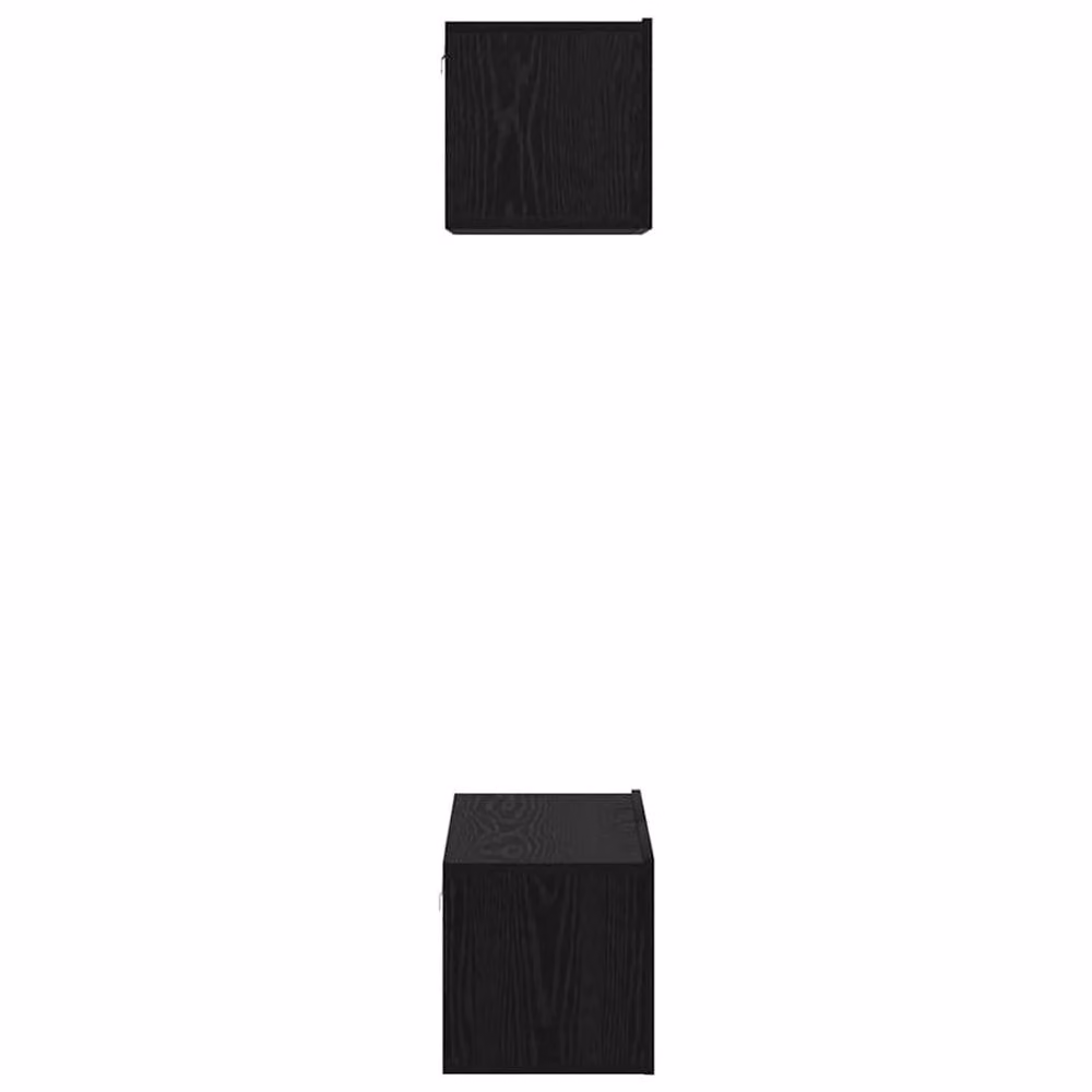 Berkfield Home Modern Wall Mounted TV Cabinet, 2 Piece Set in Black Oak, W/D/H: 80 x 30 x 30 cm – 5