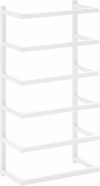 Berkfield Home Wall Mounted Metal Towel Rack, White, W/D/H: 24 x 12 x 48 cm