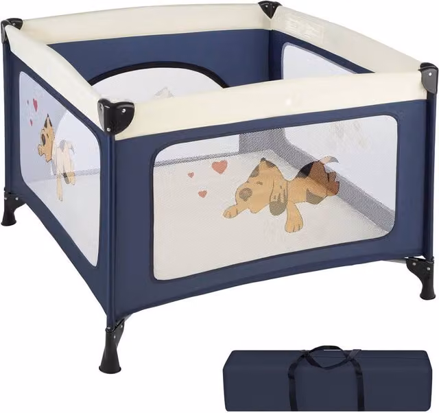 tectake Tommy Junior Playpen in Blue