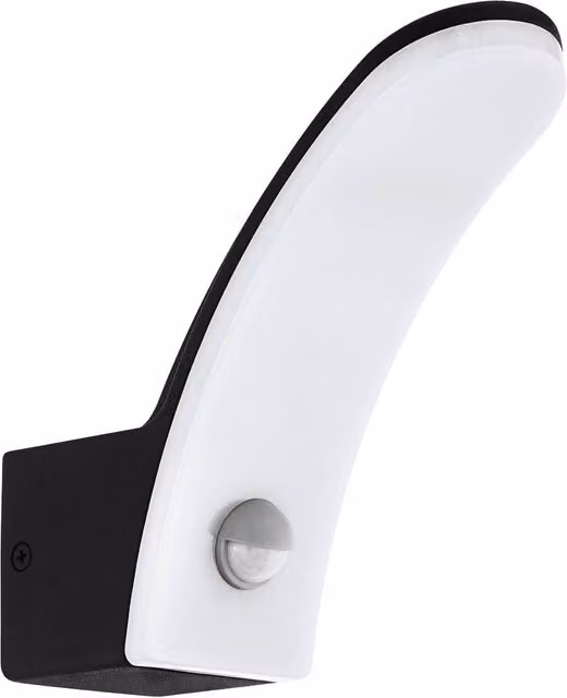 Eglo Fiumicino LED Outdoor Wall Light with Motion and Dusk Sensor, Black