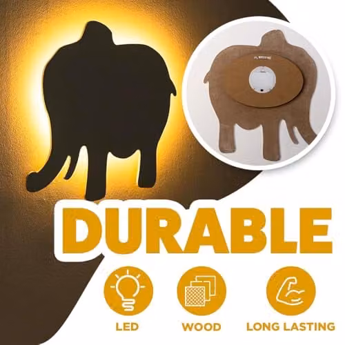 Marco Paul Interiors Elephant Safari Nursery LED Wall Night Light, White – 4