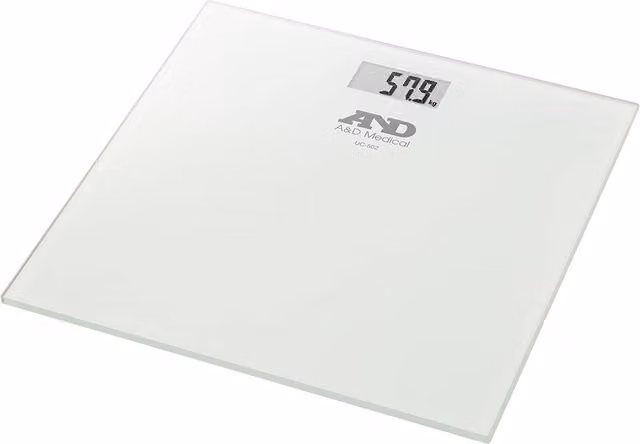A&D Precision Digital Personal Body Health Scale with Glass Display, Cream