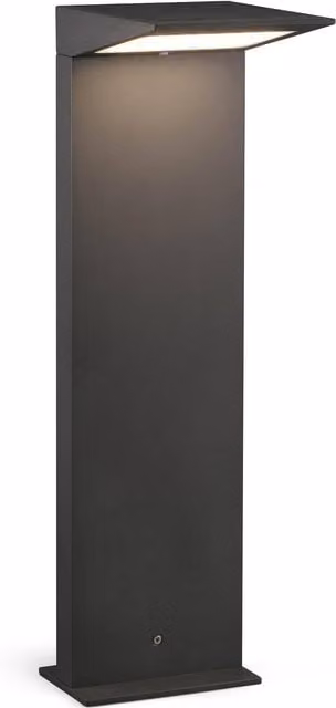 Netlighting Soleil Solar Panel LED Bollard Outdoor Garden Light, Dark Grey, IP54, Warm White – 1