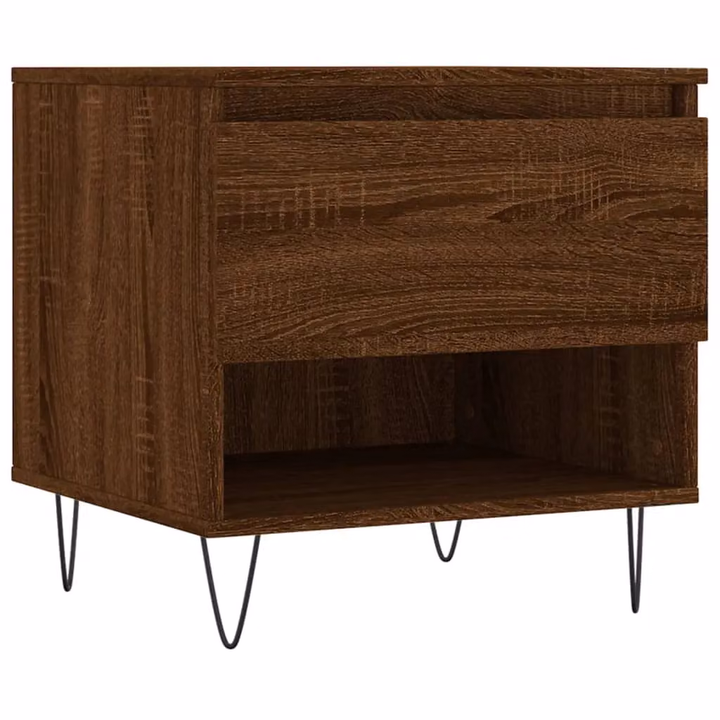 Berkfield Home Set of 2 Modern Square Coffee Tables in Brown Oak, W/D/H: 50 x 46 x 50 cm – 3