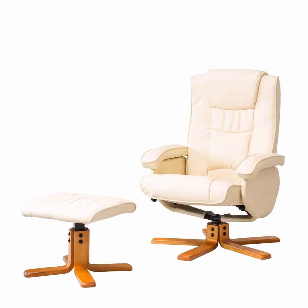 Artemis Home Severn Swivel Recliner Chair and Ottoman in Beige – 2