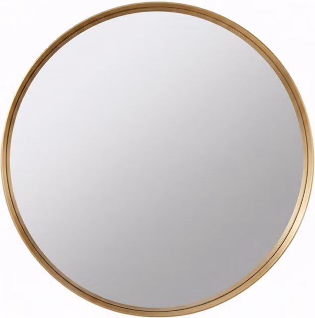 Biznest Minimalist Round Gold Wall Mirror with Aluminium Frame