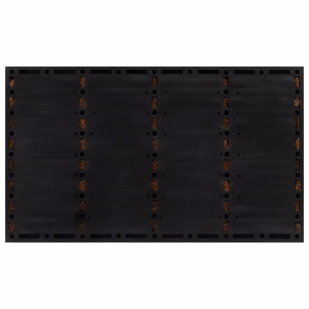 Berkfield Home Rectangular Door Mat in Brown, Rubber and Coir, W: 75 cm, D: 45 cm – 3