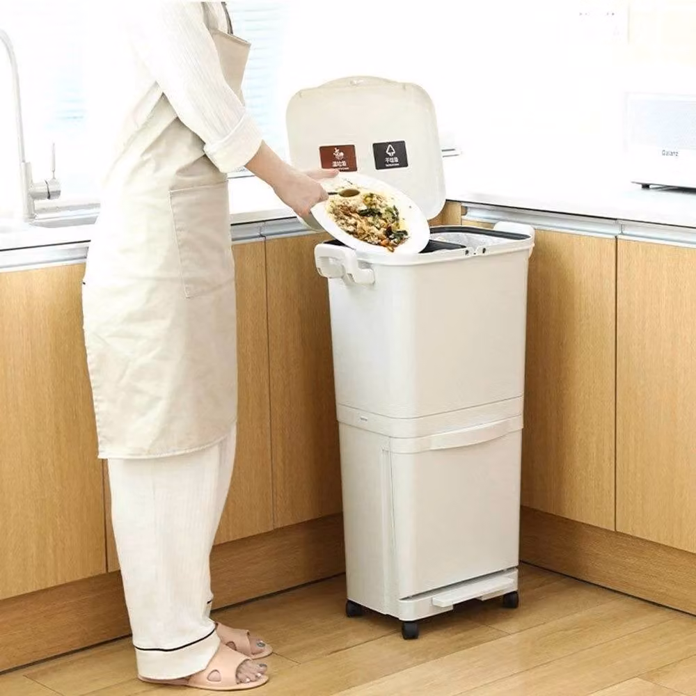 SPETLEK White Kitchen Rubbish and Recycling Waste Bin with Removable Inner Bucket – 2