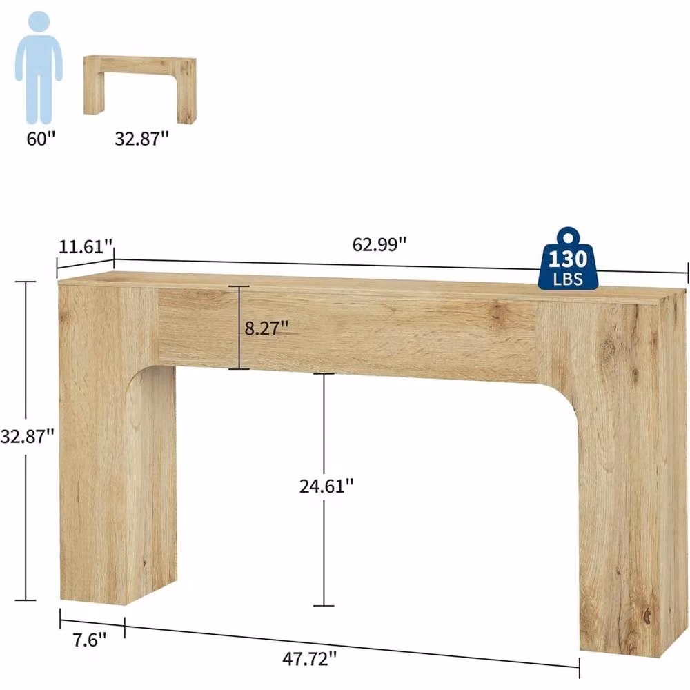 VOGREX Long Wooden Console Table in Brown – 2