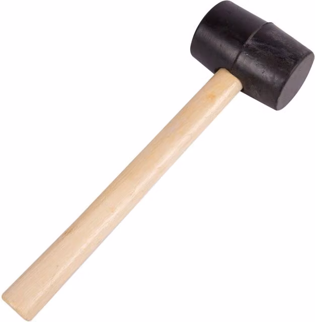 Blackspur Rubber Mallet with Brown Wooden Handle