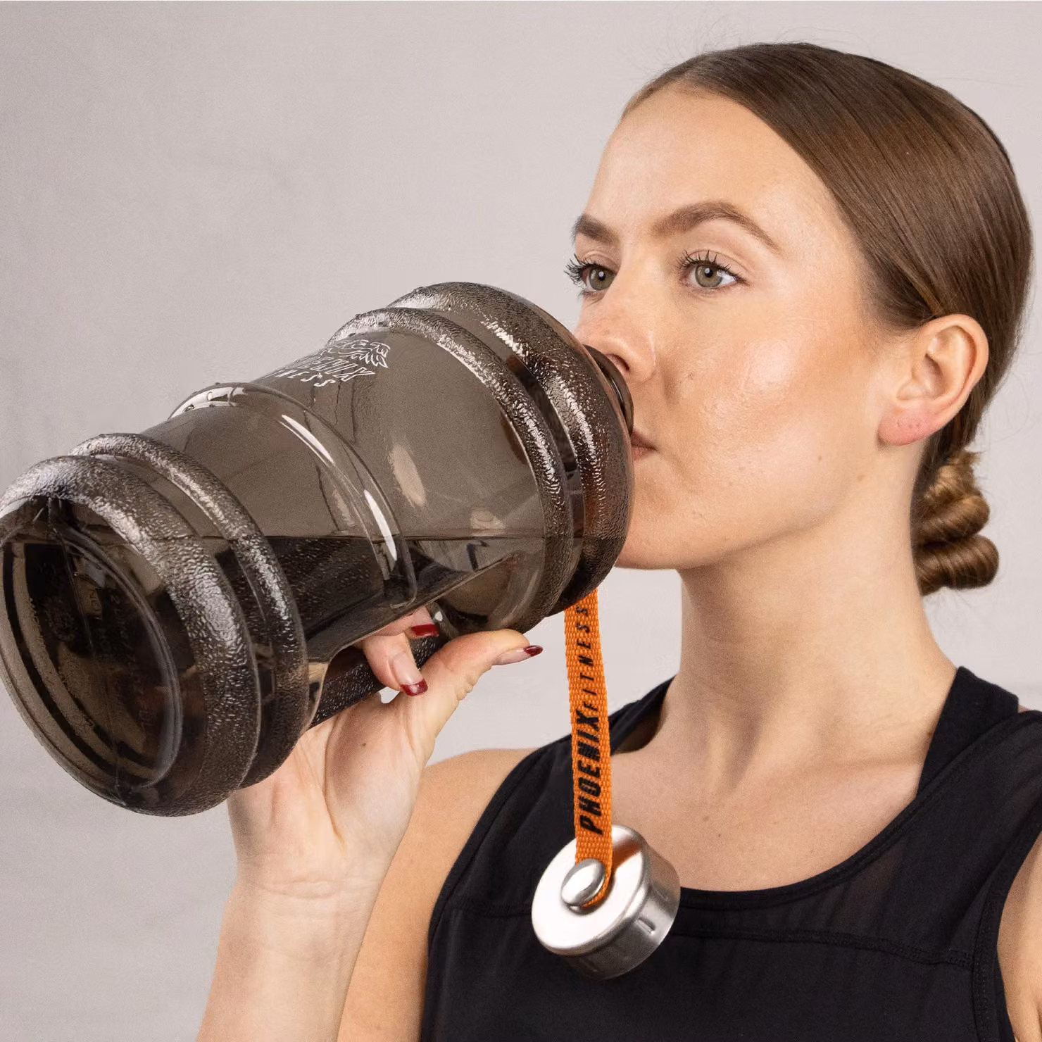 Phoenix Fitness 2L Leakproof Water Bottle with Carry Handle in Black or Grey – 2