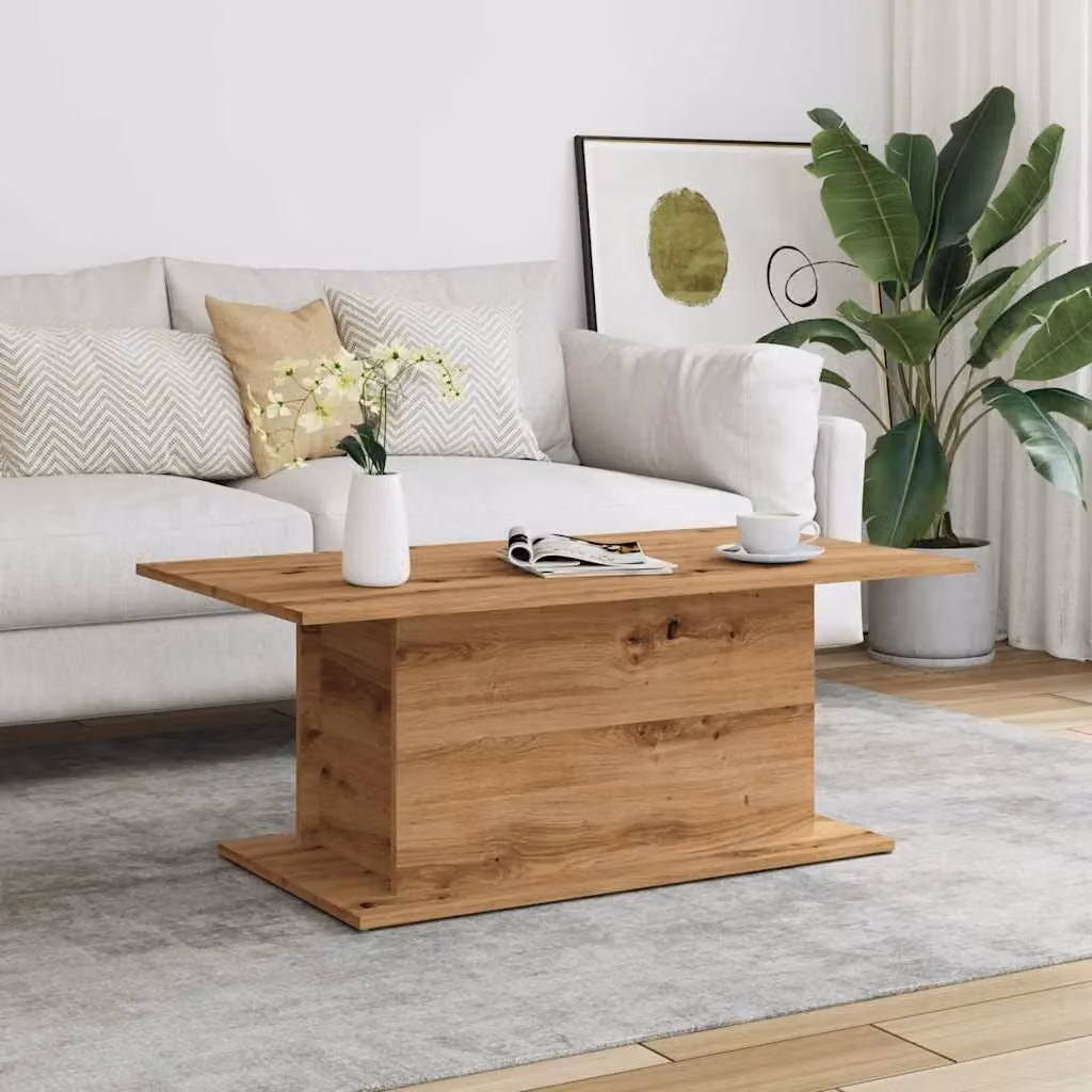 Berkfield Home Artisan Oak Coffee Table in Brown, W: 102 cm, D: 55.5 cm, H: 40 cm – 2