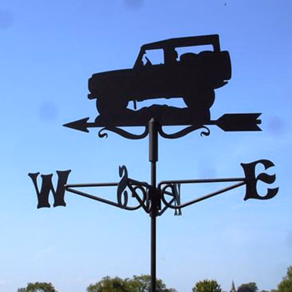 Buttercup Farm Mini Land Rover Weathervane in Black Steel, W38 x D38 x H46 cm – 2