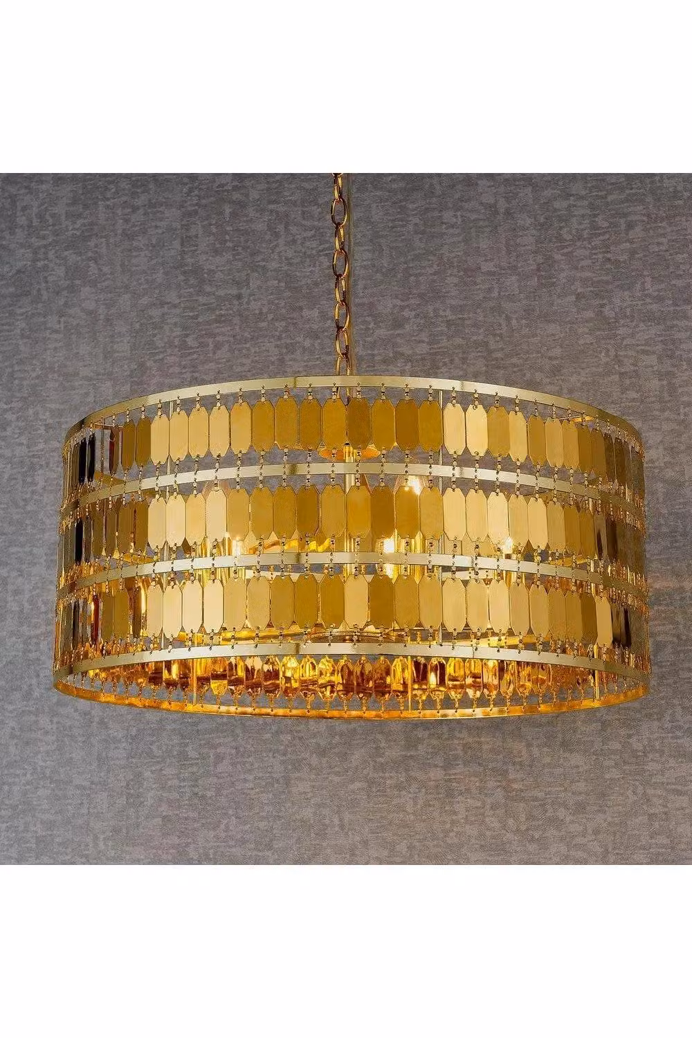 Netlighting Eldora 5 Light Round Ceiling Pendant in Gold Effect with E14 Sockets – 2