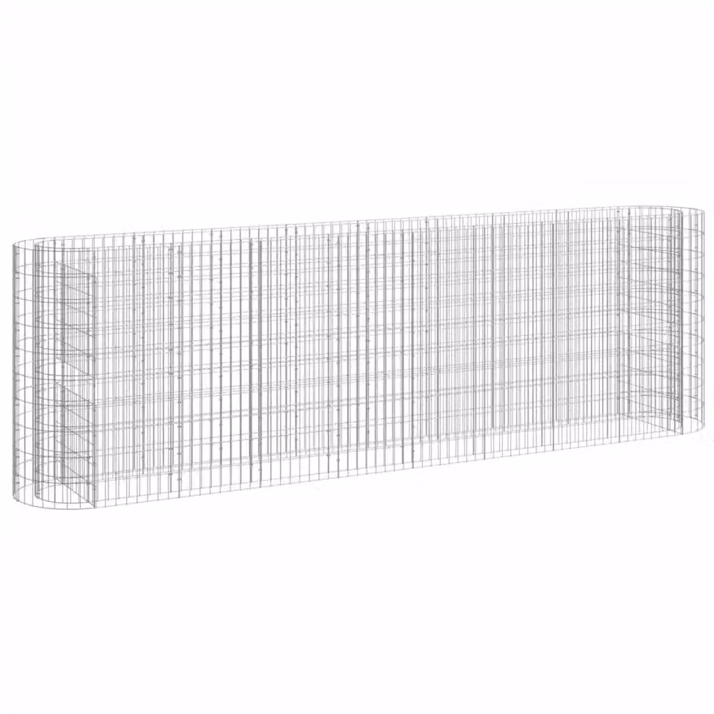 Berkfield Home Galvanised Steel Stone Gabion Raised Bed in Silver, W/D/H: 330 x 50 x 100 cm – 2