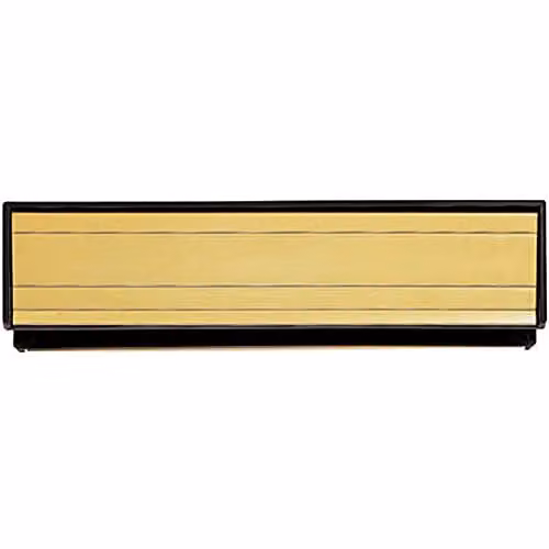 Loops All-in-one Sleeved Letterbox Plate in Gold Aluminium, W: 253 mm, D: 38 mm, Aperture: 35-65 mm