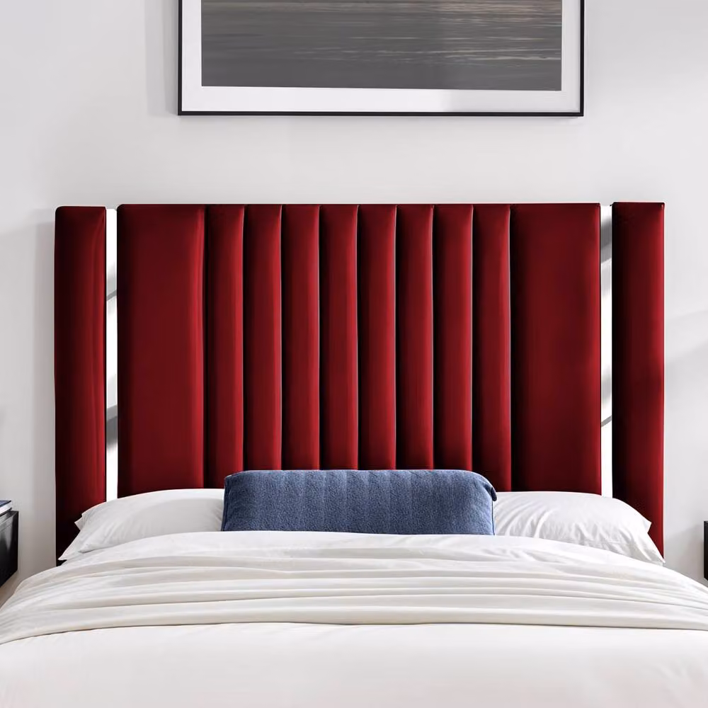 UK Bed Furniture Valencia Gas Lift Storage Upholstered Bed in Red Velvet, W/D: 90 x 190 cm – 2