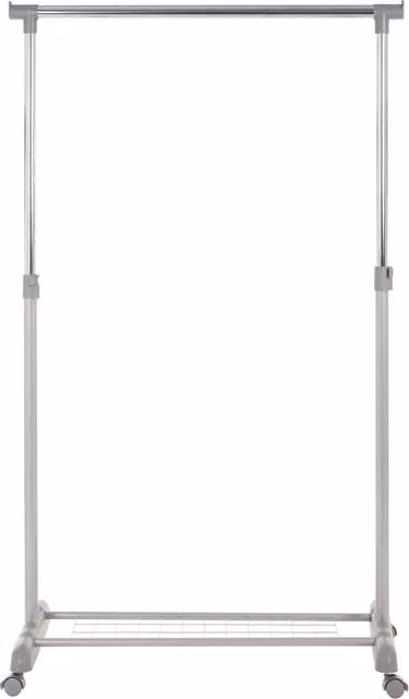 Orsina Silver Metal Clothes Hanging Rail with Shoe Rack