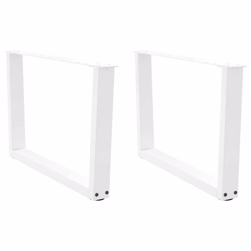 Berkfield Home V-Shape Dining Table Legs, 2 Piece Steel Set, White, H: 70 cm, W: 42-43.3 cm