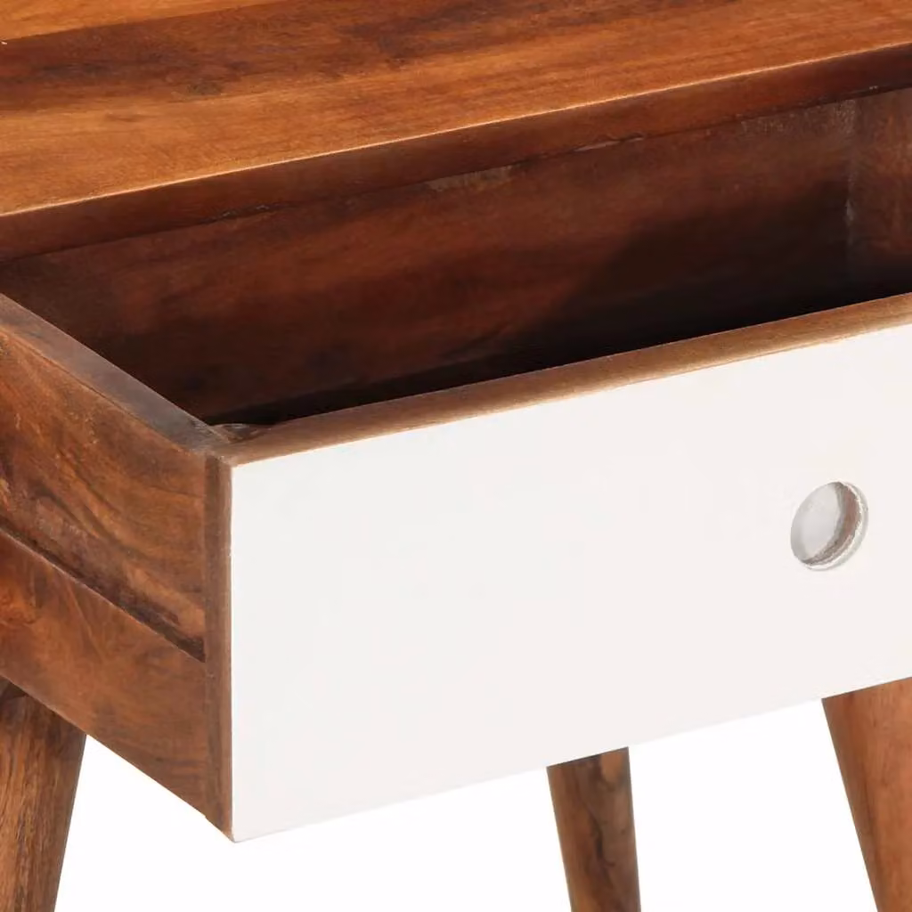 Berkfield Home Solid Wood Acacia Side Table in Brown, W/D/H: 30 x 45 x 45 cm – 5