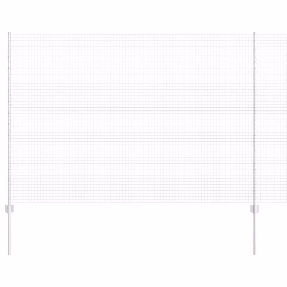 Berkfield Home Durable Welded Steel Wire Fence with 10 U-Profile Posts in Silver and Grey, W: 10 m, H: 1.6 m – 2