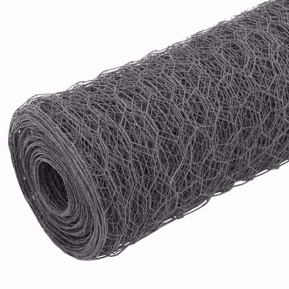 Berkfield Home Grey PVC Coated Steel Chicken Wire Fence, 25 x 1.2 m – 3