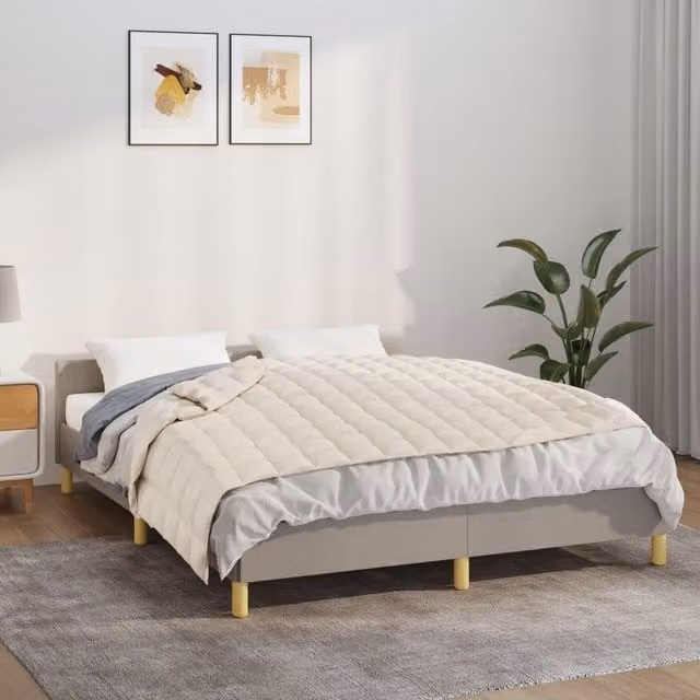 Berkfield Home Weighted Blanket in Beige, 5 kg, W: 122 cm, L: 183 cm – 1
