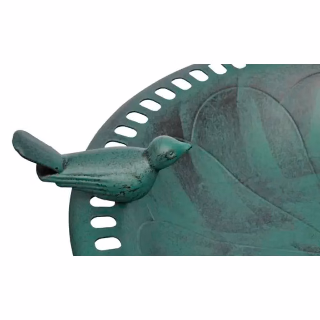 Berkfield Home Round Tabletop Bird Bath with Decorative Bird in Green – 2