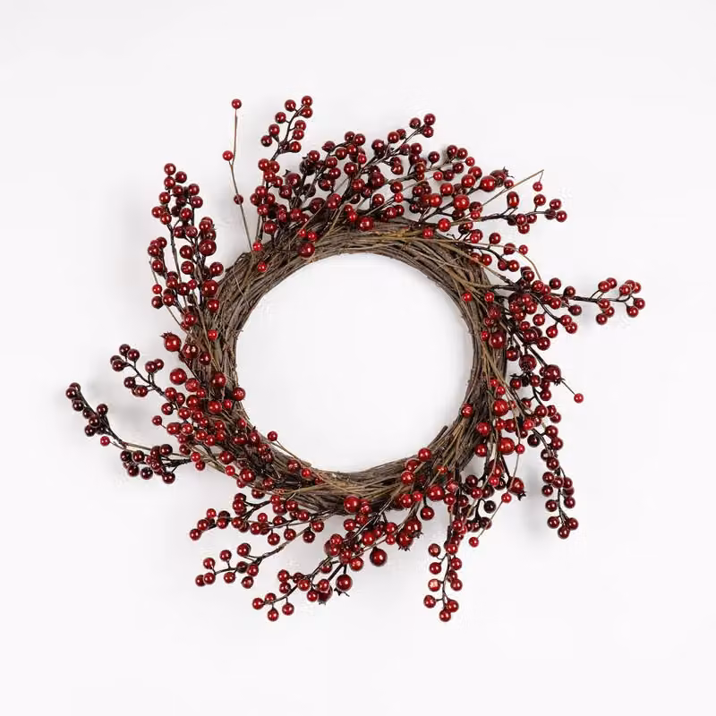 Scottish Everlastings Ltd Red Berry Christmas Wreath, Diameter: 40 cm – 2